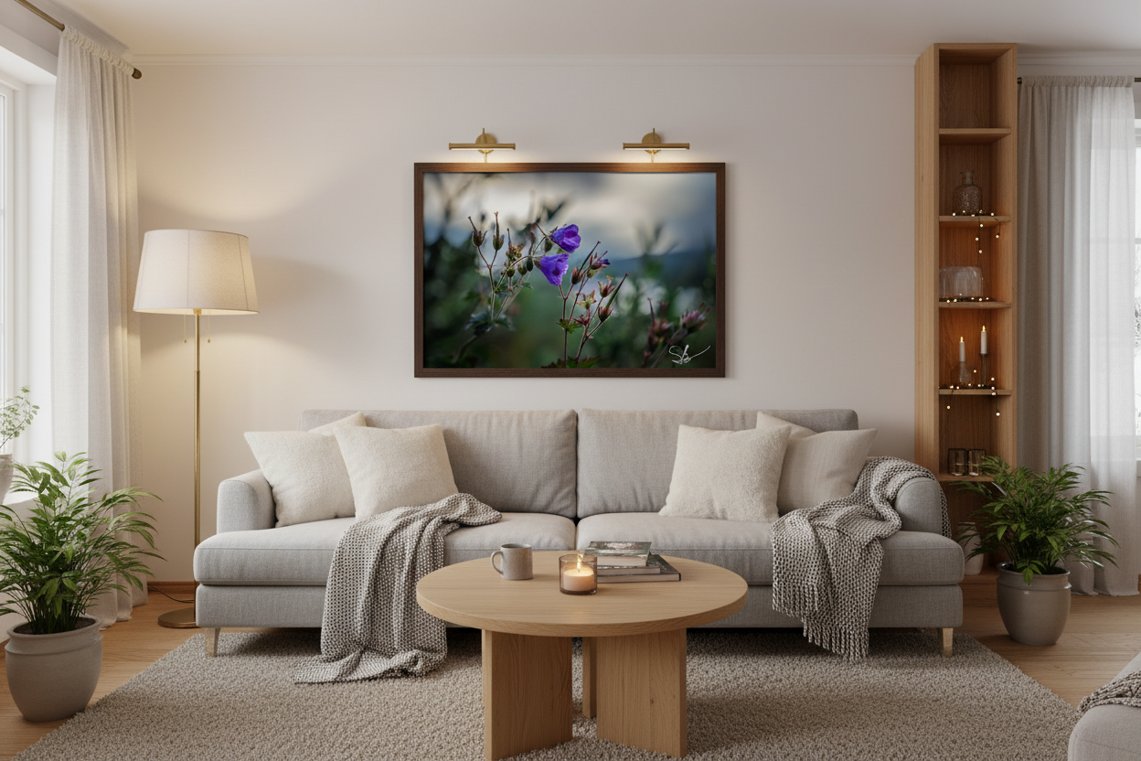 Lilla skogstorkenebb i naturlig habitat, Norge – premium blomsterkunst veggdekor